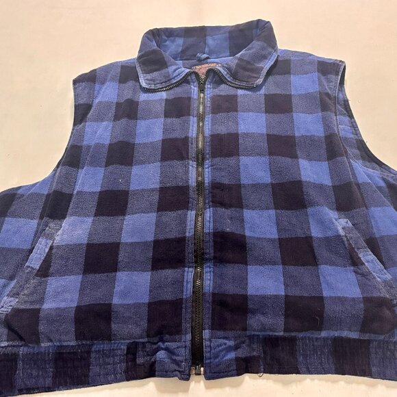 ~~Woodland VINTAGE Vest Mens XXXL Buffalo Plaid Flannel Lumberjack - Picture 1 of 5